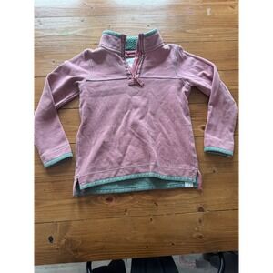 FatFace Young Crew Kids Deep Rose Pink Quarter Zip Sweatshirt Size 10/11
